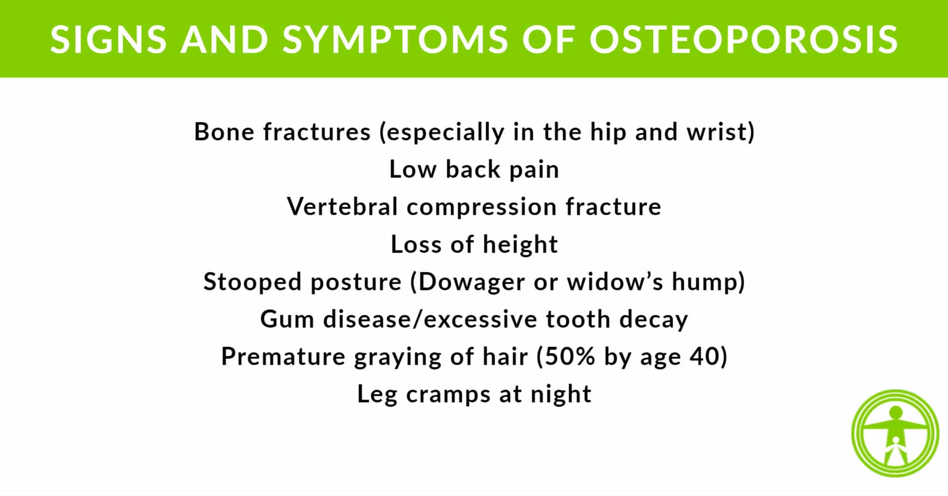 signs and symptoms of osteoporosis